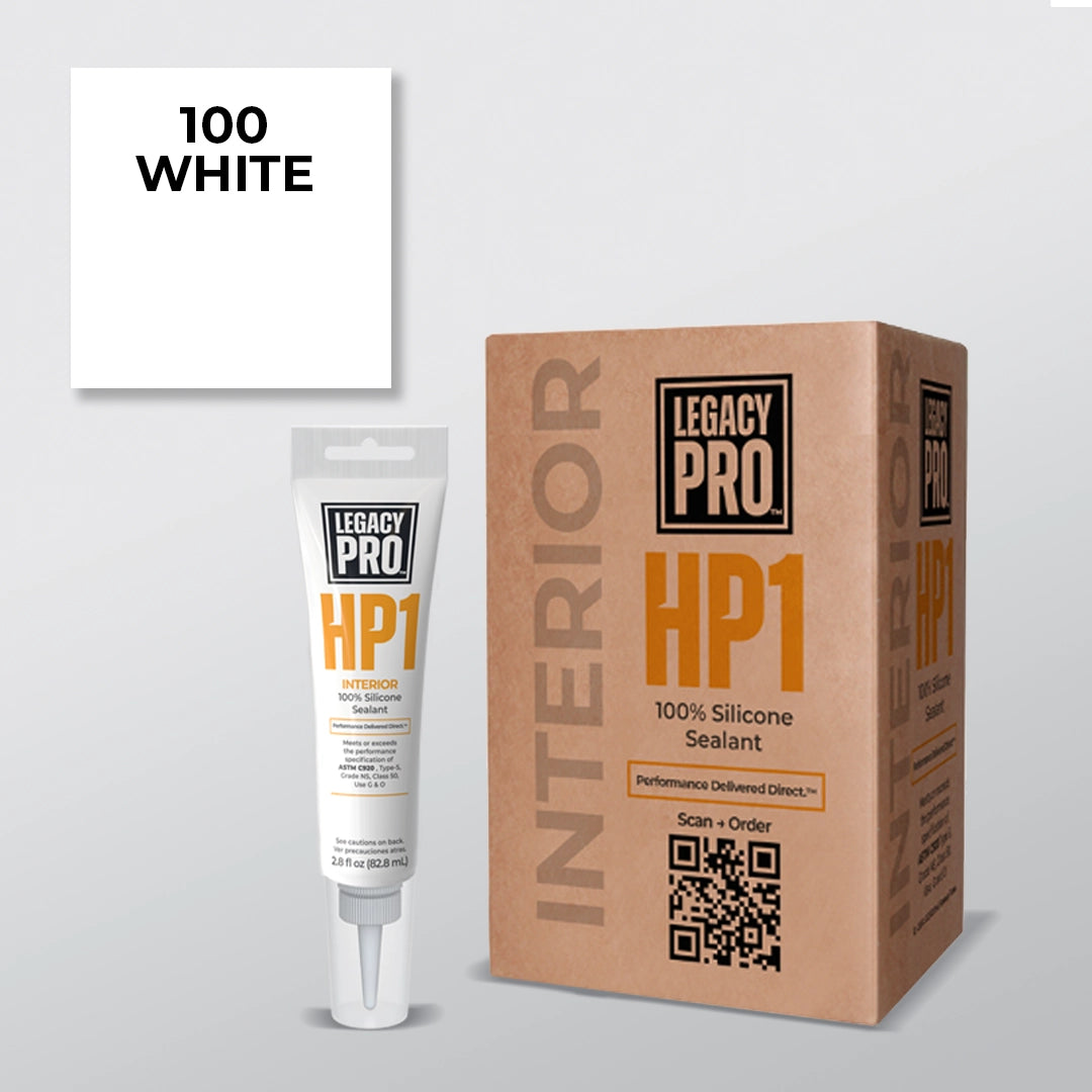 Sellador de silicona 100 % HP1. Paquete de doce tubos de 2.8 oz.